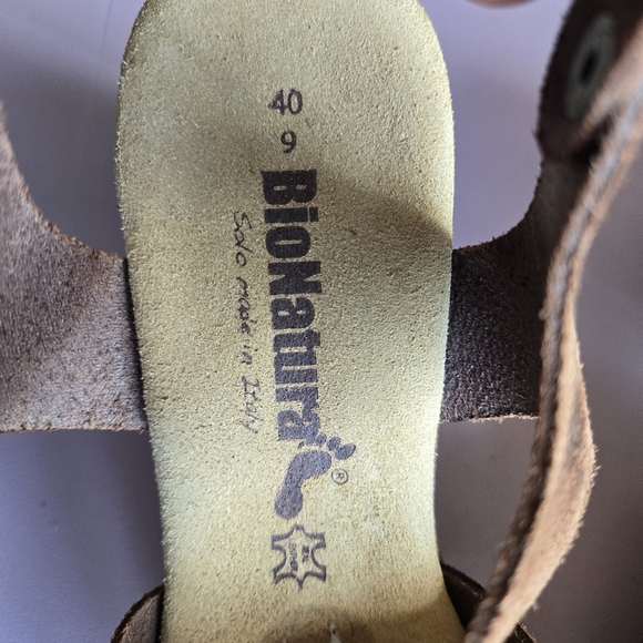 BioNatura Suede Platform Sandals Women's 9 Retro 70s Boho Hippie Eclectic Comfy - Picture 8 of 11